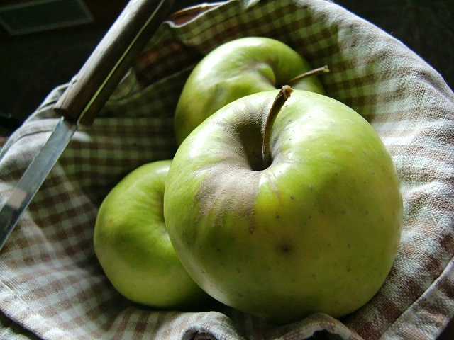 ネパールのマルファのリンゴ