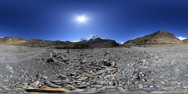 ヒマラヤ山脈の360度パノラマVR写真