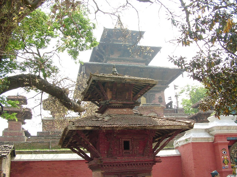 ネパールのカトマンズのダルバールスクエアのタレジュ寺院